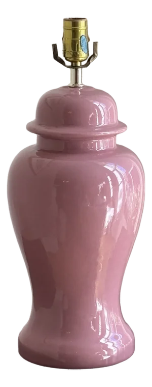 Mid-20th Century Bubble Gum Pink Ginger Jar Table Lamp