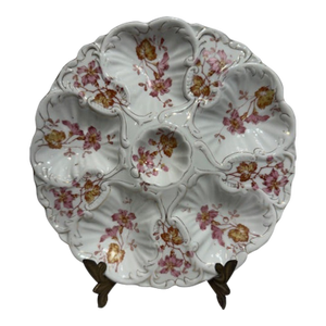 Antique Porcelain Floral Oyster Plate Attributed to Marx and Gutherz - Austria