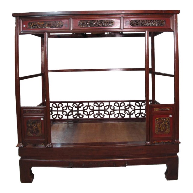 Vintage Chinese Wedding Canopy Bed For Sale