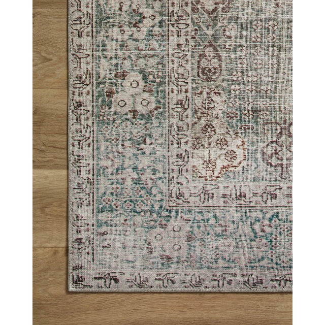 2020s Chris Loves Julia x Loloi Jules Emerald / Antique Ivory 5'-0" x 7'-6" Area Rug For Sale - Image 5 of 8