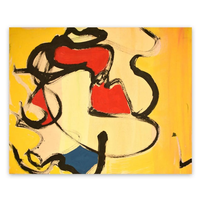 Dana Gordon Contemporary Abstract Gouache on Matte Board Painting "Running the Light" by Dana Gordon For Sale - Image 4 of 4