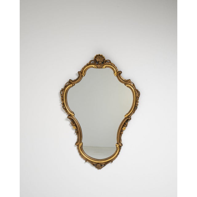 19th Century France Baroque Gold Wood Mirror For Sale - Image 4 of 9