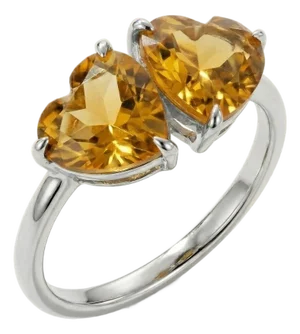 Dainty Citrine Heart Ring, Romantic Birthstone Ring for Her Us 7