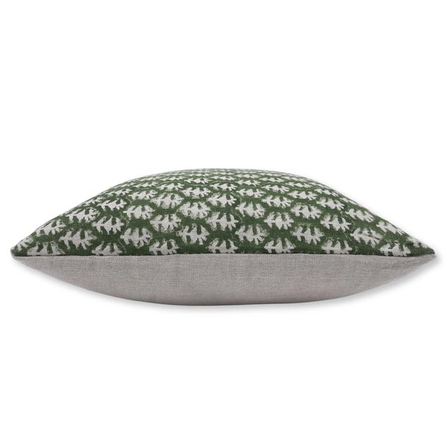 Fabdivine Handcrafted Cushion Cover 12x20 Inch Floral Design Thick Linen-Wajeer For Sale - Image 4 of 7