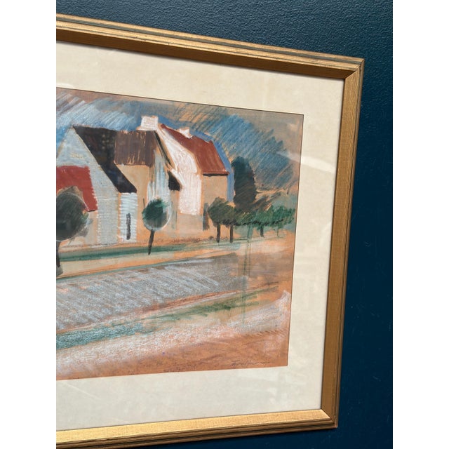 Mid-Century Modern Thore Andersson, House in Skanör, 1950s, Watercolor & Paper, Framed For Sale - Image 3 of 12
