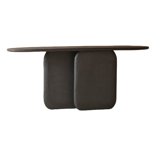 Black Wood and Colored Mineral Lime Plaster Console by Dennis Kaiser For Sale