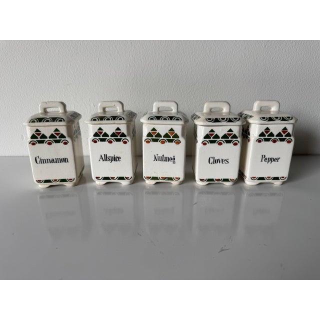 Vintage German Ceramic Kitchen Canister Set of 10 For Sale - Image 11 of 12