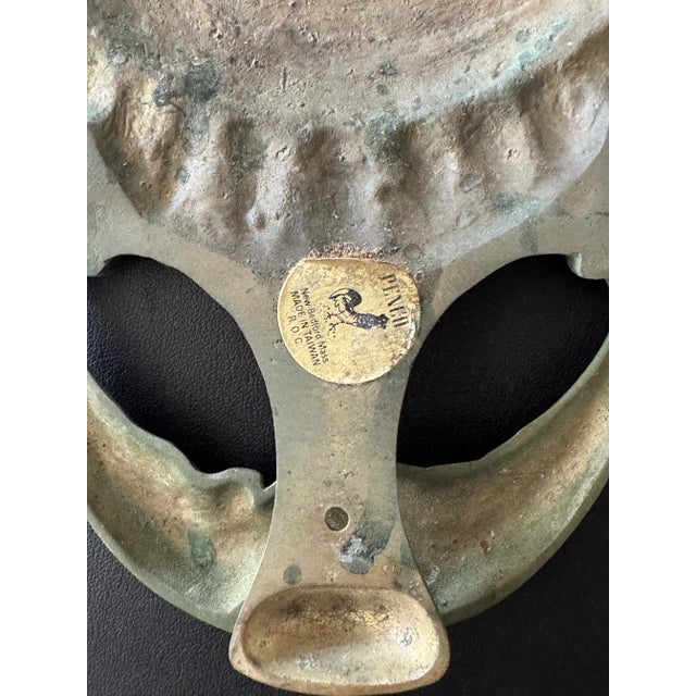 Metal Vintage Bronzed Solid Brass Sun & Moon Face Door Knocker 6.5x8.5" Heavy-Duty For Sale - Image 7 of 12