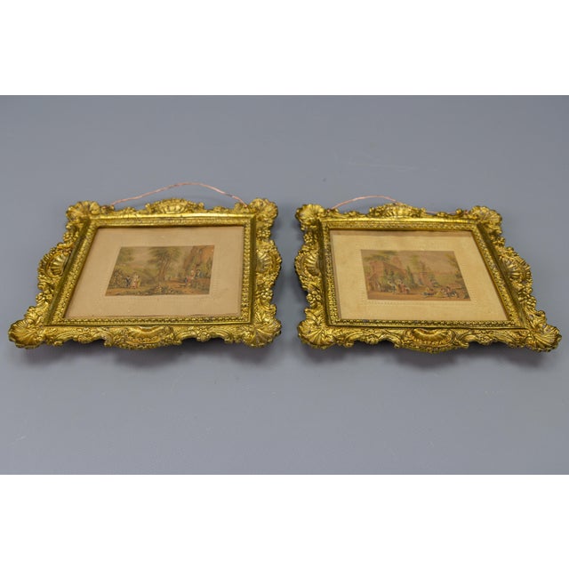 Gold Antique French Rococo Style Gilt Bronze Picture Frames, 1890s, Set of 2 For Sale - Image 8 of 18