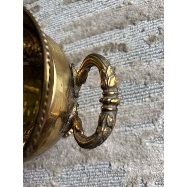 Brass Hammered Brass Cachepot With Paw Feet For Sale - Image 8 of 9