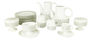 White Ceramic Coffee and Tea Service by Wirkkala for Rosenthal, 1960s, Set of 65
