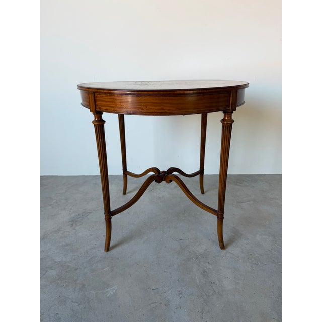 Antique French Neoclassical Flame Mahogany Round Side Table For Sale In Miami - Image 6 of 12