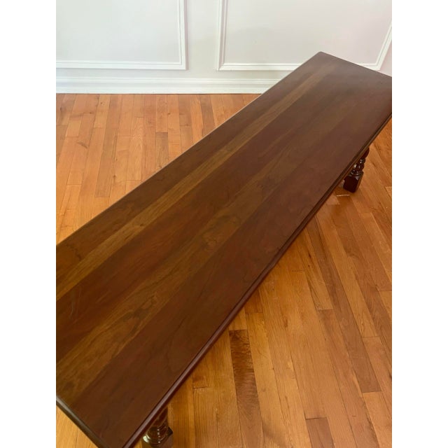 Harden Furniture Country English Style Cherry Wood Bench With Splayed Legs, 20th C. For Sale - Image 9 of 14