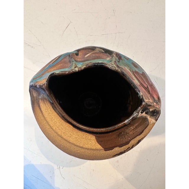 Multicolor Sculptural Ceramic Vessel For Sale - Image 9 of 11