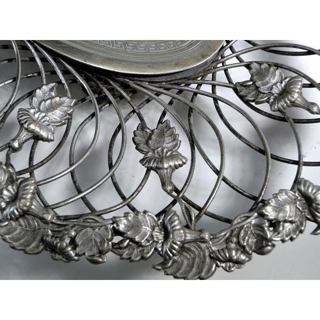 1900 - 1909 Art Nouveau Fruit Basket from Norblin & Co, Poland, 1900s For Sale - Image 5 of 15