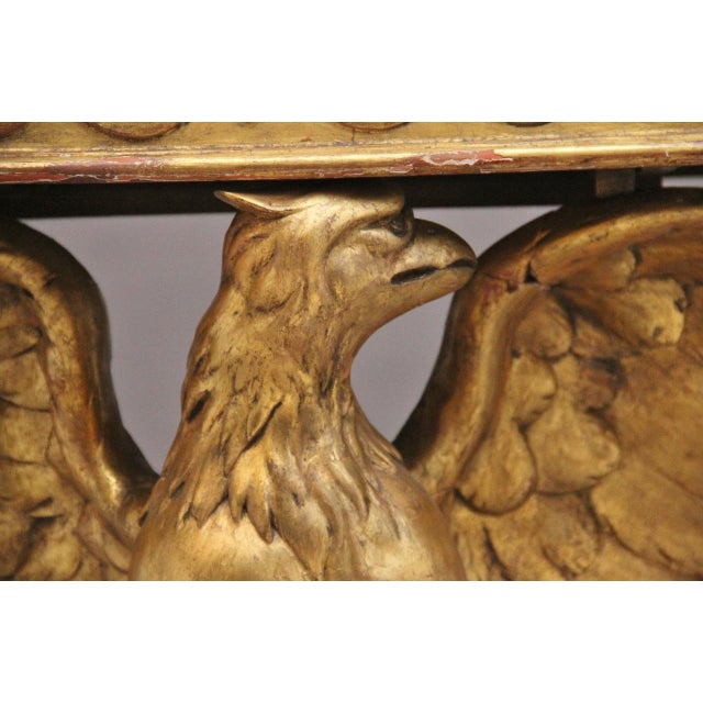 Wood Antique Early 20th Century Gilt and Marble Top Console Table, 1920s For Sale - Image 7 of 15