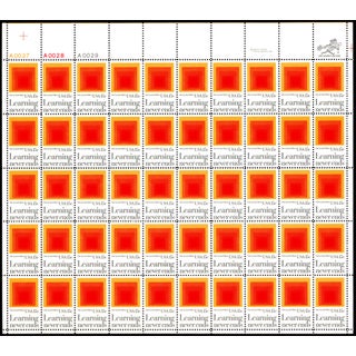 1980s Josef Albers "Homage to the Square" Learning Never Ends Stamp Full Sheet For Sale