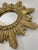 Wood Vintage 16" Gilded Sunburst Wall Mirror With Light Cream Wash For Sale - Image 7 of 15