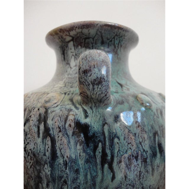 French Enameled Earthenware Vase from Puisaye For Sale - Image 4 of 8