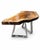Contemporary Late 20th Century One-of-a-Kind Live Edge Burl Wood Side Table With Sculptural Chrome Legs For Sale - Image 3 of 6