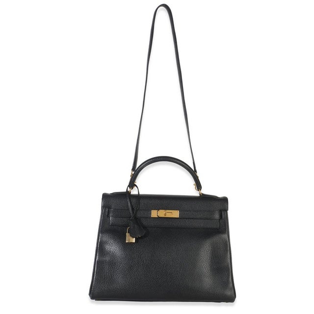 Black Vintage Black Ardennes Kelly 32 GHW For Sale - Image 8 of 9