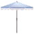 Lucerna 9 Ft Crank Umbrella, Baby Blue Stripe/Brown Pole For Sale - Image 9 of 9