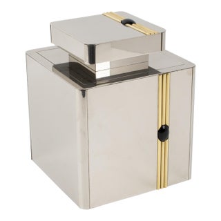 Romeo Rega Barware Brass and Chrome Ice Bucket Cooler, Circa 1970 For Sale