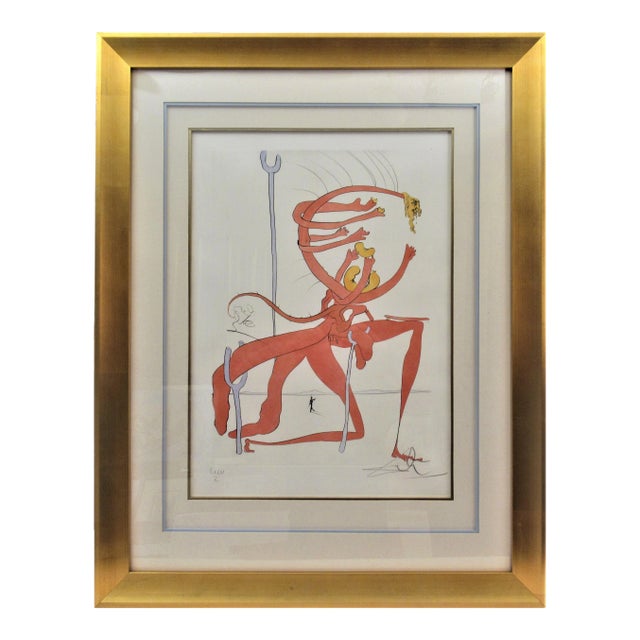 Salvador Dalí­, Figure Rouge avec Portrait de Quevedo For Sale