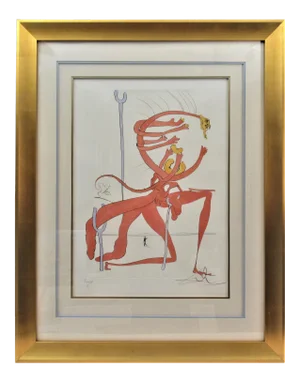 Salvador Dalí­, Figure Rouge avec Portrait de Quevedo