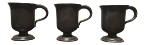 English Pewter Footed Tavern Mugs 19th Century - Set of 3