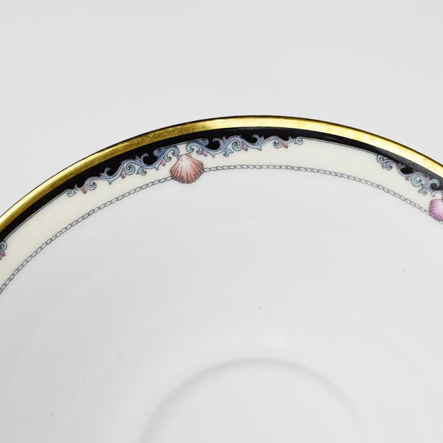 Bone China Royal Doulton Rhodes Saucer With Pink and Blue Shell Design