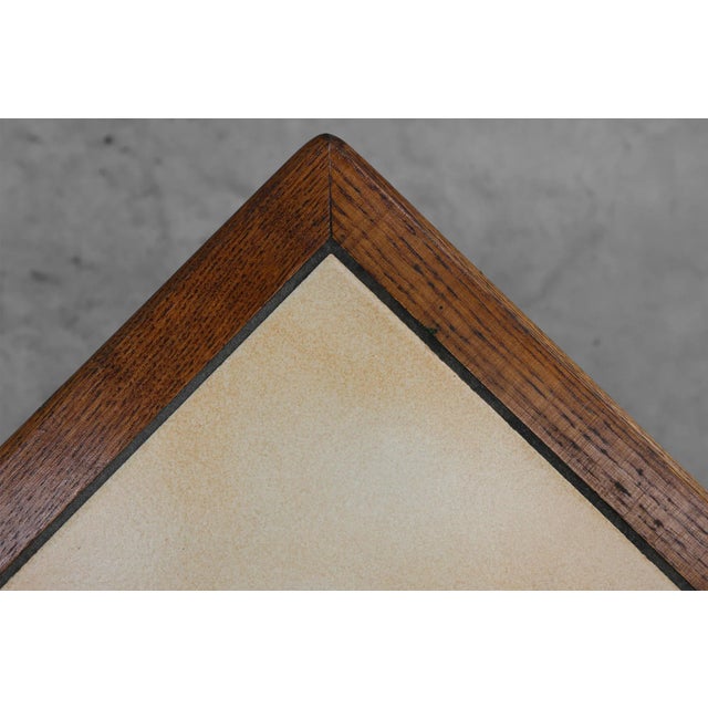 20th Century Rustic Wooden Side Tables with Ceramic Tile Top, France, 1940s, Set of 2 For Sale - Image 15 of 16