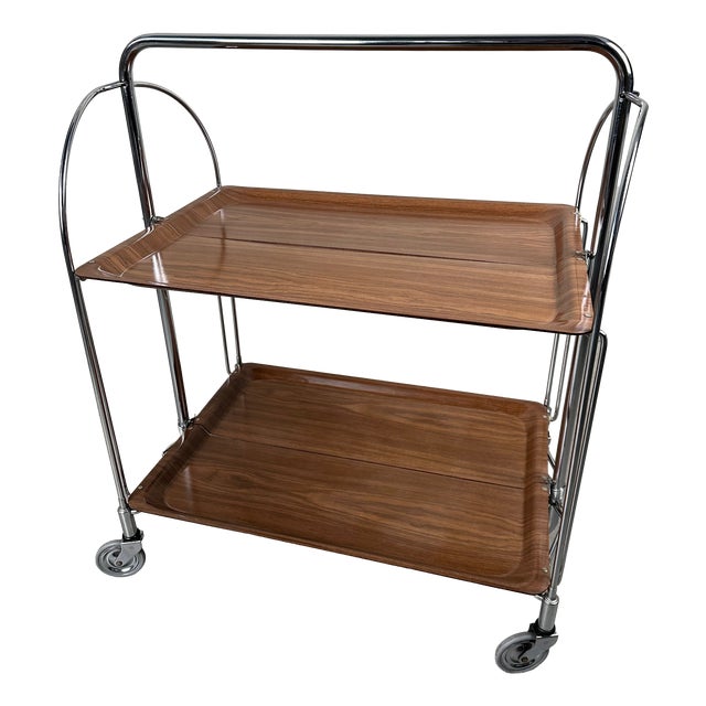 Vintage Foldable Serving Trolley, 1960s For Sale