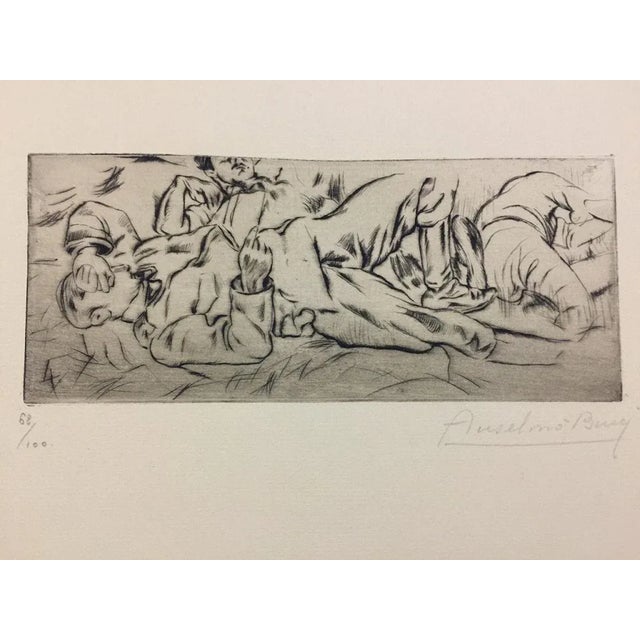 Image dimensions: 9 x 21 cm. Hand signed. Edition of 100 prints on Hollande paper. From the collection: “Croquis du Front...