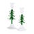 Contemporary Clear & Green Holiday Tree Taper Candle Holders, Set of 4, 8.25", For Sale - Image 3 of 6
