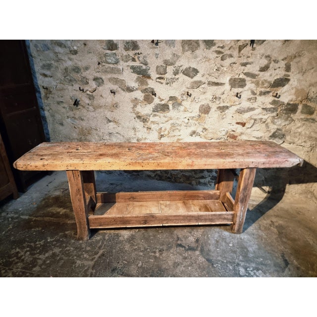 Antique French Carpenters Workbench in Oak and Beech, 1900s For Sale - Image 13 of 18