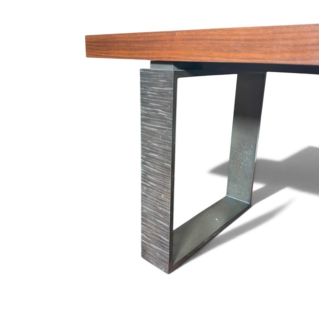 2010s Custom Maple and Forged Iron Bench For Sale - Image 5 of 7