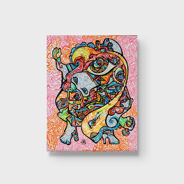 This is a one-of-a-kind original cubist abstract painting by San Diego artist, Alexander Arshansky. Its dimensions are...