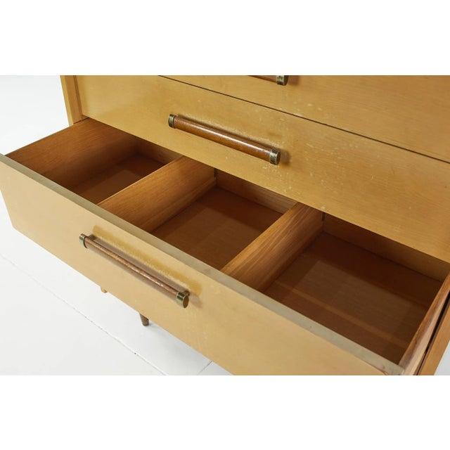 Wood Merton Gershun for American of Martinsville Mid Century Urban Suburban 5-Drawer Highboy Dresser For Sale - Image 7 of 12