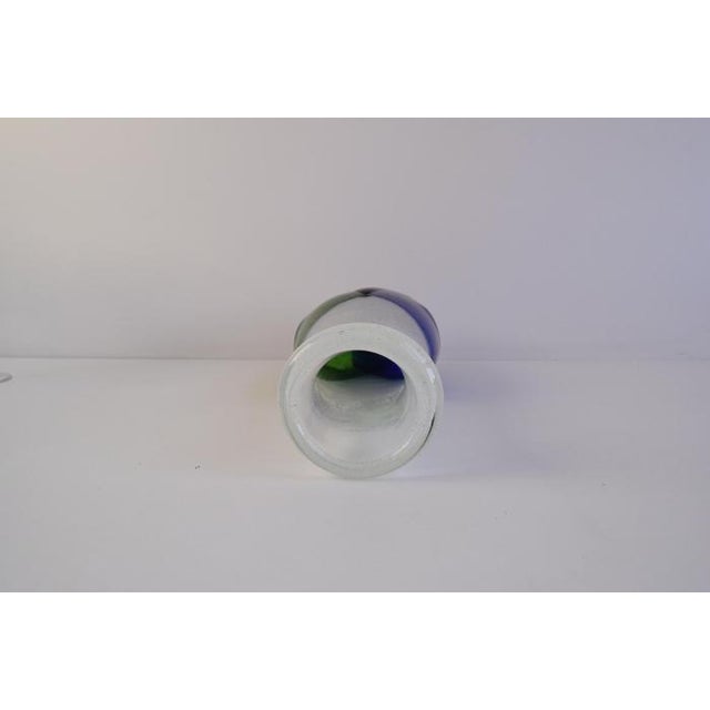 Czech Blue and Green Sommerso Art Glass Vase, 1970s For Sale - Image 11 of 12