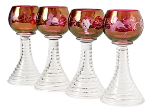 Antique Swedish Römer Glasses from Reijmyre, 1890s, Set of 4