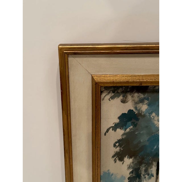 White Painting on Canvas of Formal Garden by John Hulse For Sale - Image 8 of 10