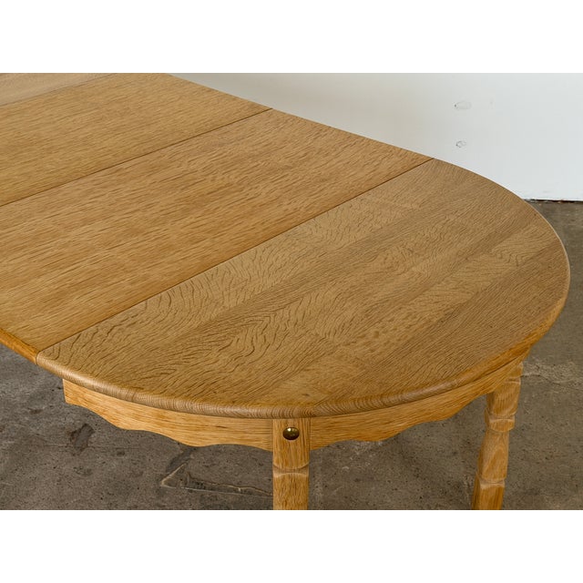 Scandinavian Modern Oak Extending Dining Table by Henning Kjærnulf, 1970s For Sale - Image 8 of 10