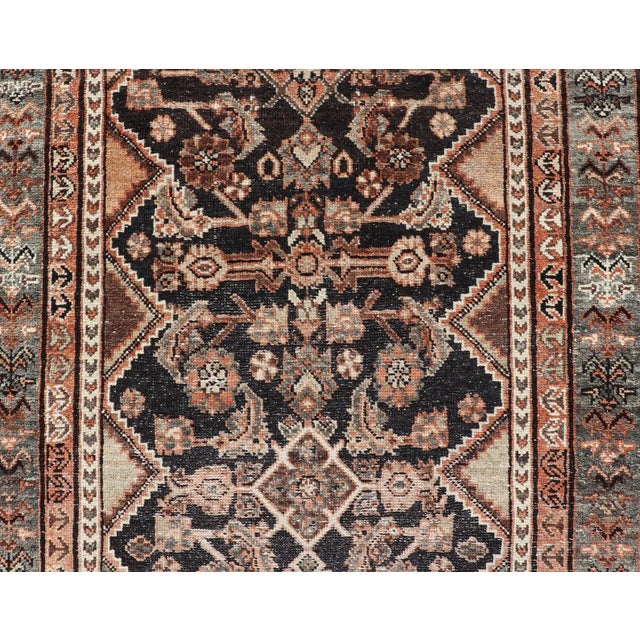 Shabby Chic Antique Persian Hamadan Rug by Keivan Woven Arts With Sub-Geometric Design For Sale - Image 3 of 8