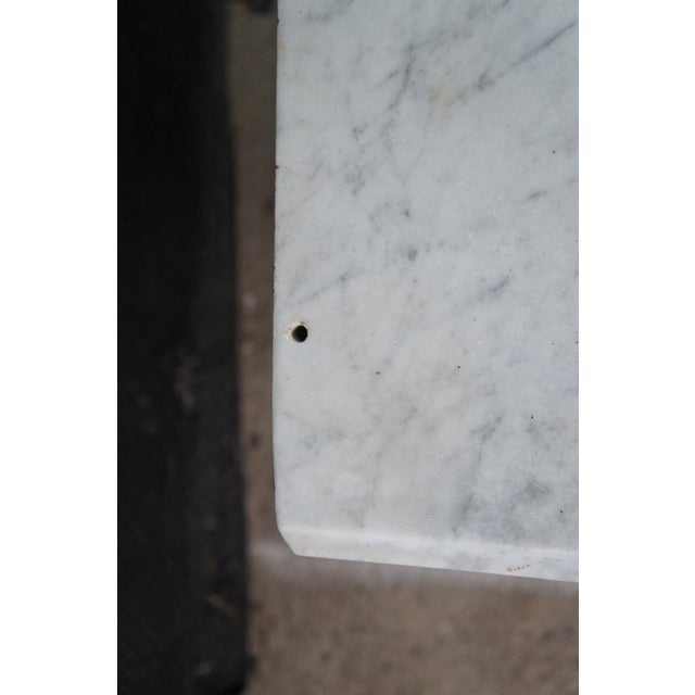 Wood Antique American Victorian Oak & Marble Washstand Bedside Table Vanity Cabinet For Sale - Image 7 of 13