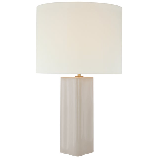 AERIN by Visual Comfort Signature Mishca Large Table Lamp in Ivory with Linen Shade Designer: AERIN Height: 29.75" Base:...