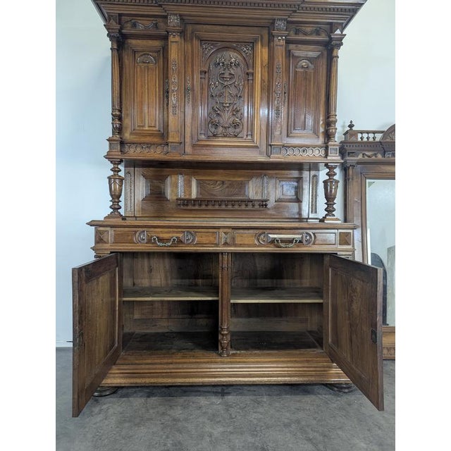 Wood Large Renaissance-Style Cupboard in Walnut For Sale - Image 7 of 18