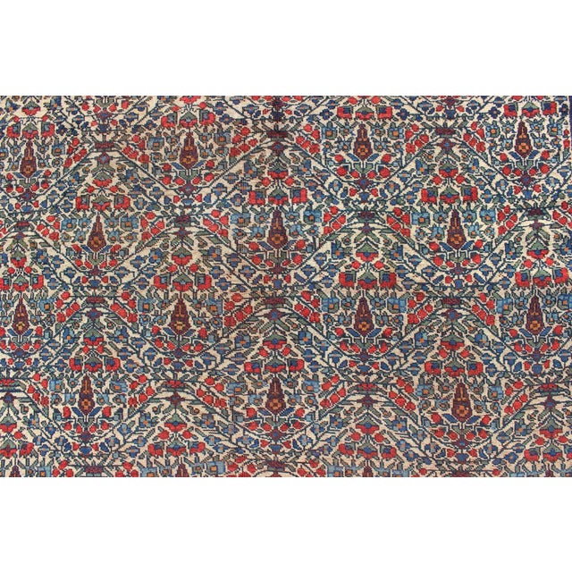 1910s Fine Persian Antique Afshar Rug in Ivory Background & Multi Colors For Sale - Image 5 of 8