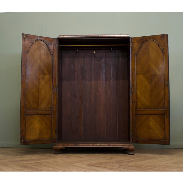 Vintage Art Deco Wardrobe in Burr Walnut, 1920s For Sale - Image 3 of 11
