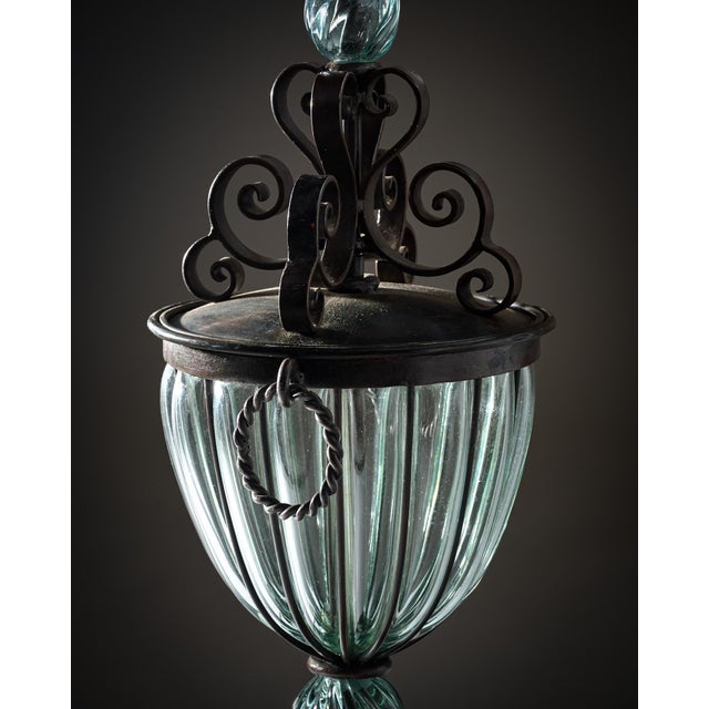 Transparent Art Nouveau Style Table Lamp, French, Glass, Iron, Vintage 1930s For Sale - Image 8 of 9
